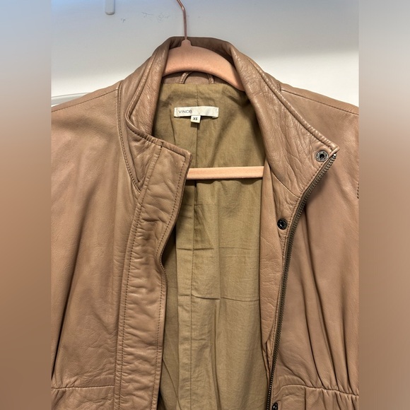 VINCE VINTAGE TAN LEATHER UTILITY JACKET - Picture 3 of 14